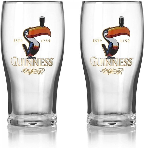 Guinness Guinness 827024 20 oz Toucan Pint Glass - Pack of 2 827024